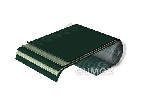 PVC dopravníkový pás všeobecný U21/Z, 2vl, hrúbka 3mm, šírka 500mm, antistatický, -10°C/+70°C, tmavo zelený